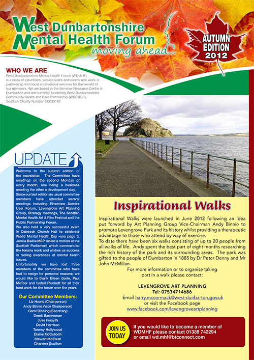WDMHF Newsletter Autumn 2012