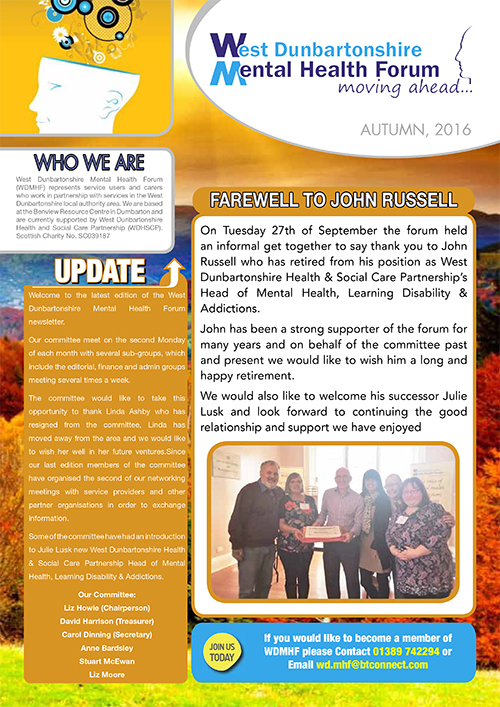 WDMHF Newsletter Autumn 2016