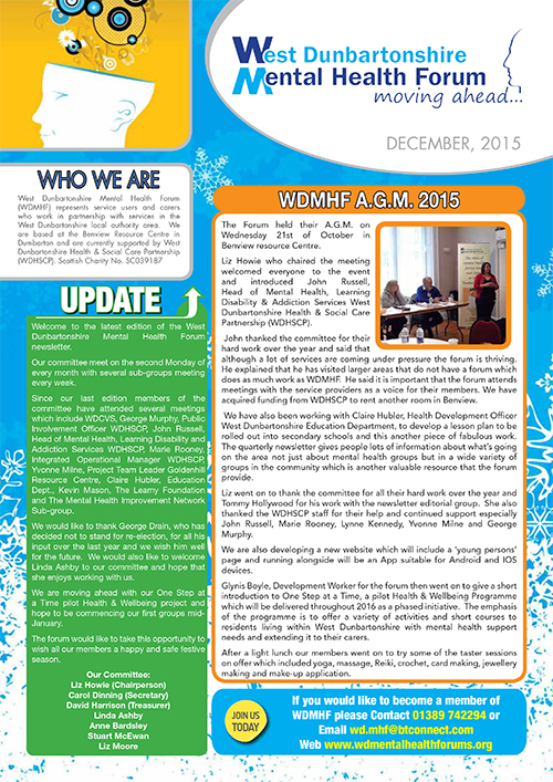WDMHF Newsletter December 2015