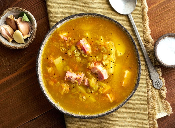 Carrot, Lentil & Bacon Soup